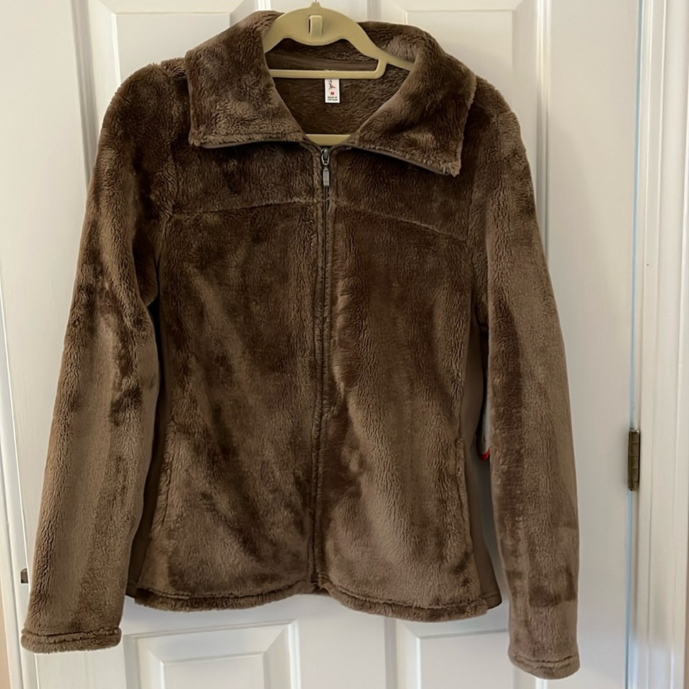 Bonton Brown fleece zip up jacket. Size M. NWT